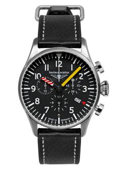 Bauhaus Aviation Herrenuhr Quarz Chronograph mit Datum und Lederarmband